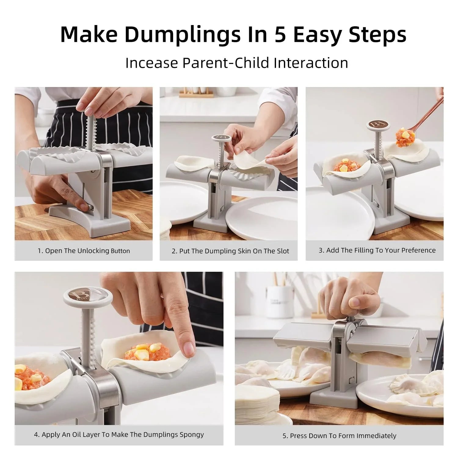 5300b DUMPLING MAKER MOLD,DOUBLE HEAD DUMPLING MOLD WRAP TWO AT A ONE TIME,HOUSEHOLD DUMPLING MAKER MOULD,EASY-TOOL FOR MAKING DUMPLINGS,DUMPLING PRESS MOLD KITCHEN ACCESSORIES (Brown Box) 5300b DUMPLING MAKER MOLD,DOUBLE HEAD DUMPLING MOLD WRAP TWO AT A ONE TIME,HOUSEHOLD DUMPLING MAKER MOULD,EASY-TOOL FOR MAKING DUMPLINGS,DUMPLING PRESS MOLD KITCHEN ACCESSORIES (Brown Box)